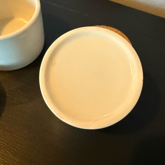 Two Trader Joe's Ceramic Salt Jar with Cork Lid - Picture 4 of 6